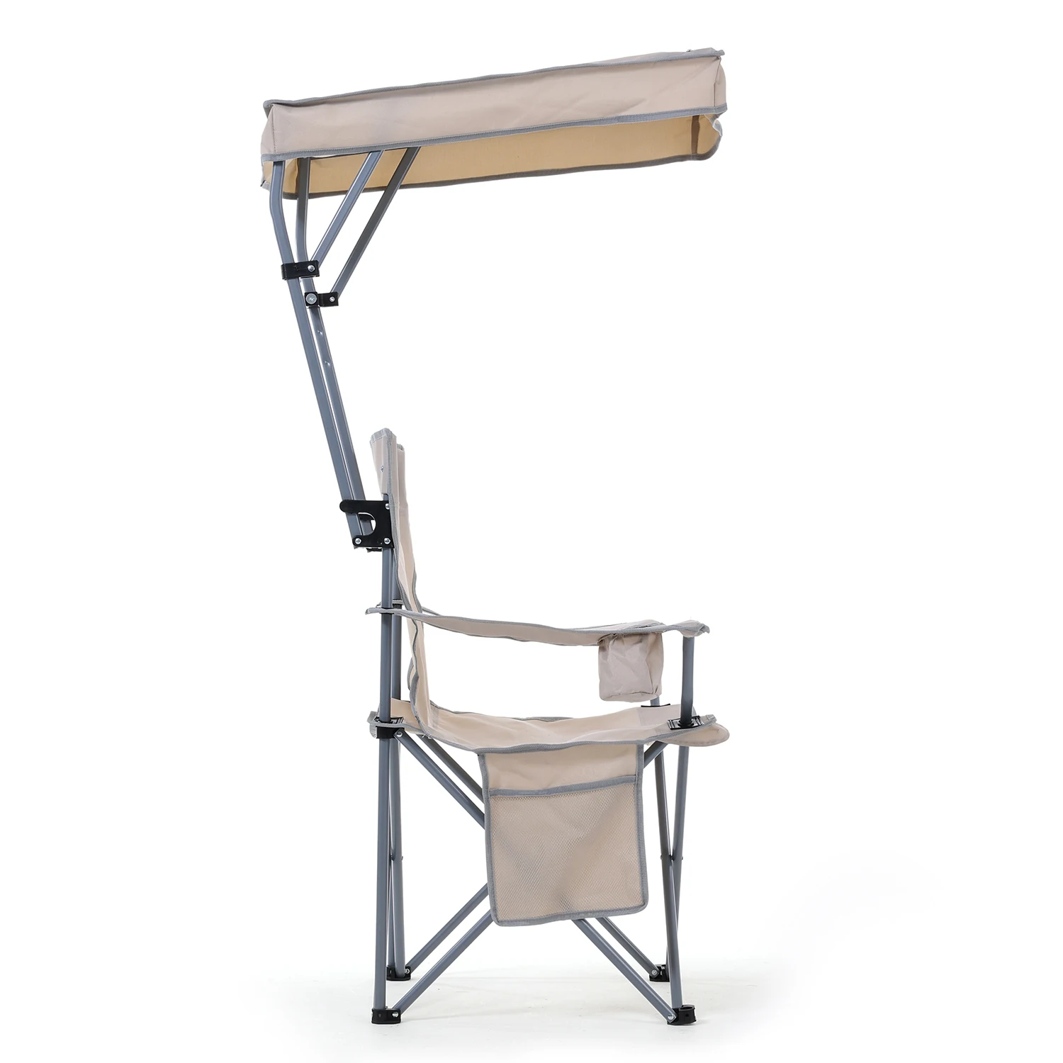 NBT Outdoor Aluminum Canopy Armchair Single Beach Chair Portable Lightweight Camping Oxford Cloth Folding Chair Fishing Hiking