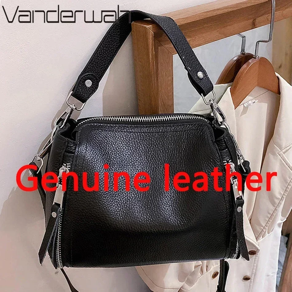 

100% Genuine Leather Small Tote Ladies Hand Bags for Women 2024 Summer Style Designer Shoulder Messenger Bag Clutch Purse Sac