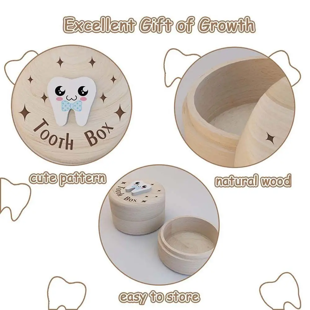 Durable Wooden Milk Teeth Organizer Collecting Teeth High Quality Baby Tooth Box Save Gifts Tooth Box