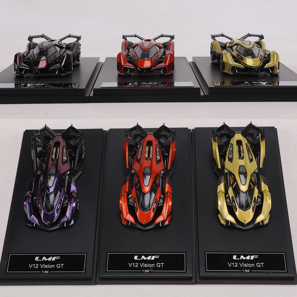 LMF 1/64 V12 Vision GT Diecast Car Model Alloy Simulation Concept Supercar Collectible Display Toy Gift for Car Enthusiasts