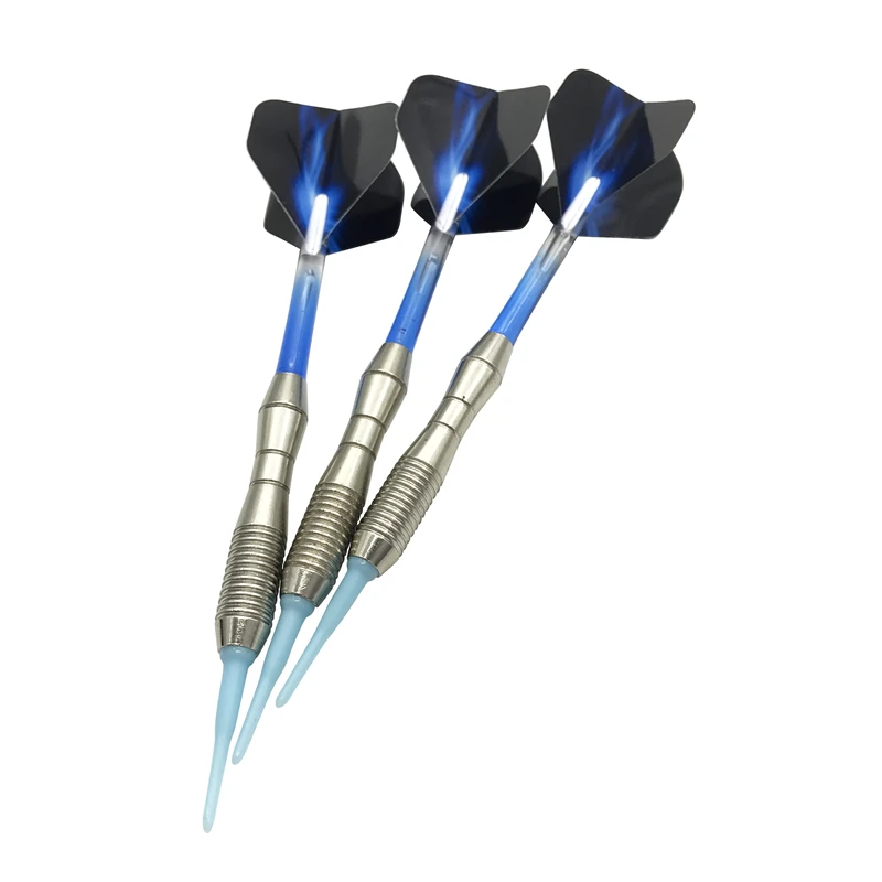 3pcs/set Soft-tip Darts Approximately 17g Blue Green Red Four-part Assembly Standard Safety Dart Shaft Aurora Wing Dart Flight