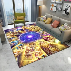 Retro Saint Seiya Anime Cartoon Carpet Rug for Home Living Room Bedroom Sofa Doormat Decor,kids play Area Rug Non-slip Floor Mat