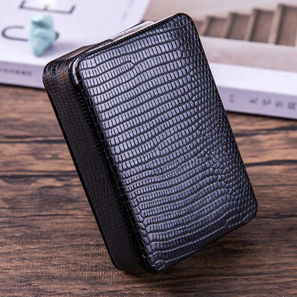 CHANCHAN 6 Colors Lizard Pattern Cigarette Case Tobacco Holder Pocket Box Storage Container PU Soft Smoking Cases Accessories