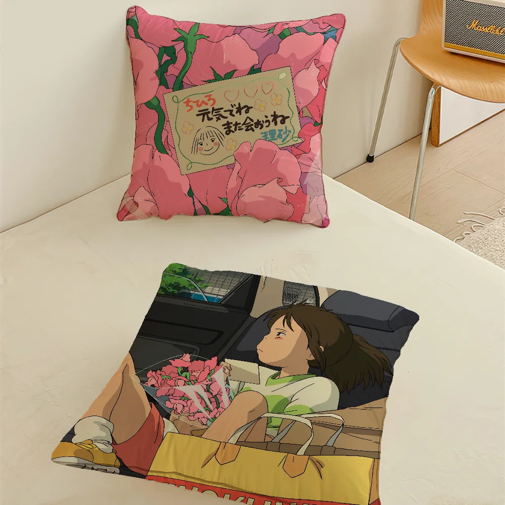 Cartoon Spiriteds Away Pillow Case For Home Bedroom Room Decoration Living Room Sofa Cushion Cover Suitable