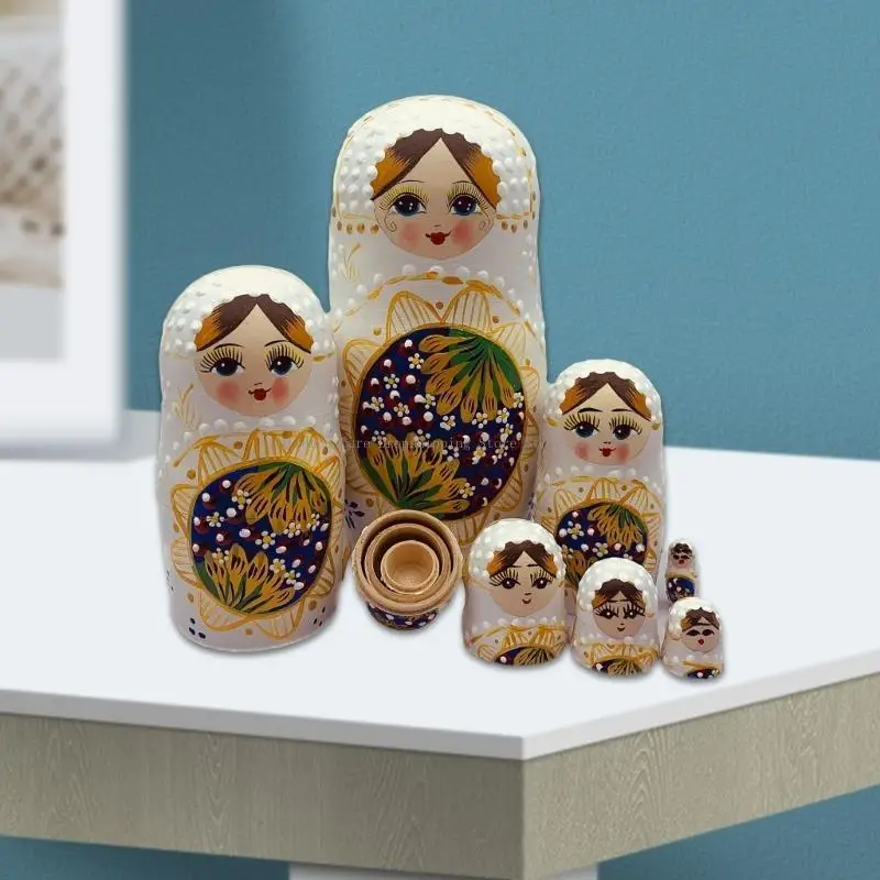 Văn hóa của người Nga Matryoshka bộ 7 đồ chơi làm tổ bằng gỗ cho quà tặng và thử thách
