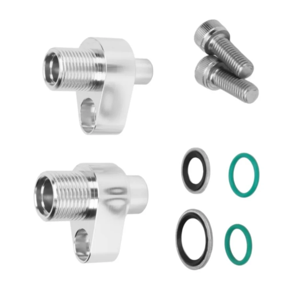 2pcs Aluminum AC Compressor Adapter Fittings for Denso 10S17F and 10S20F OEM 4511105 4511106 with Sealing Components