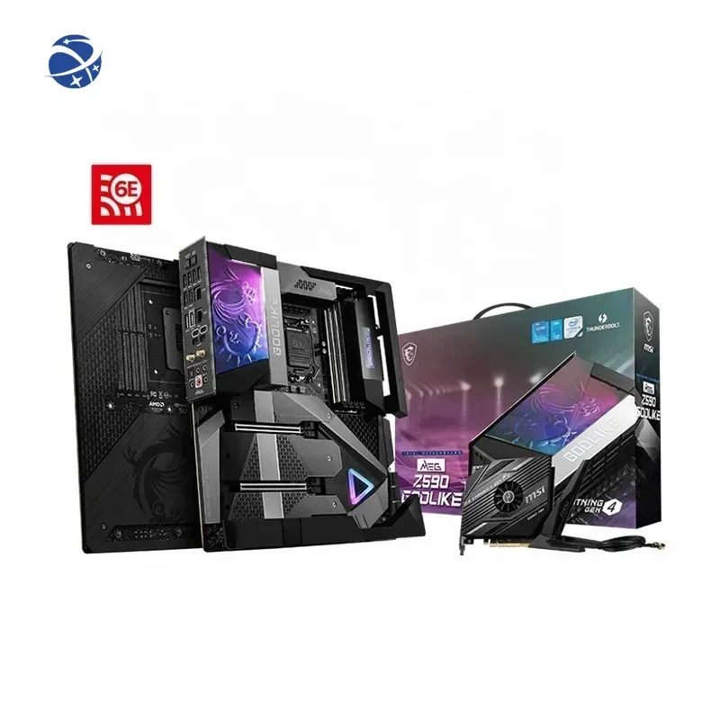 اللوحة الأم للألعاب Z590 GODLIKE (E-ATX، مقبس LGA 1200، DDR4، PCIe 4، فتحات M.2، Thunderbolt، Wi-Fi 6E، Mystic Light RGB)