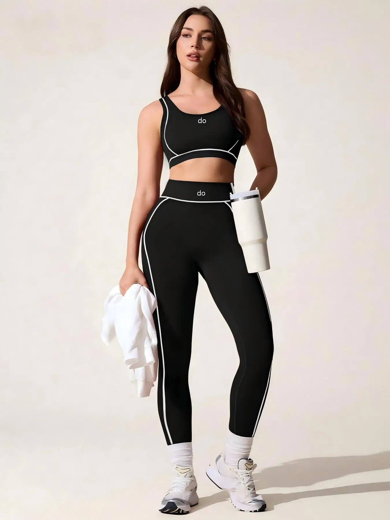 2026 Yoga Set Women's Sports Tank Top Pants Tight Peach Hip Fitness Suit, Running Leisure Two Piece Set