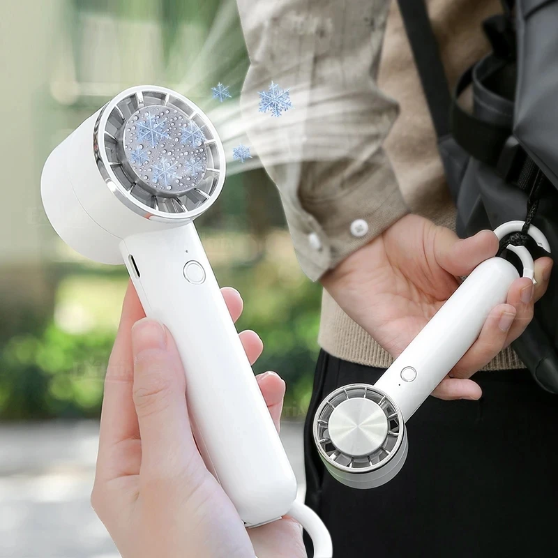 مروحة محمولة صغيرة محمولة تبريد وتبريد حقيبة ظهر معلقة مروحة صغيرة للمنزل والمكتب بطارية قابلة للشحن 3 سرعات