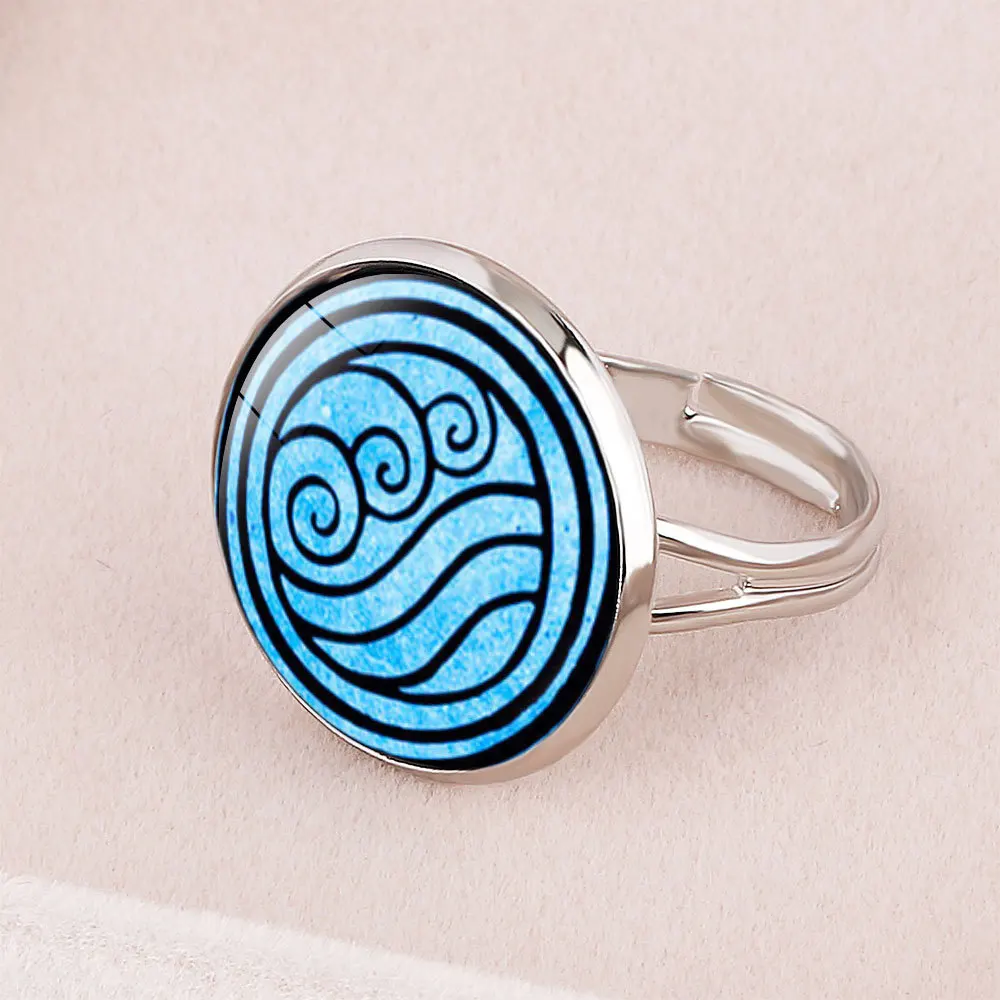 Avatar the Last That Airbender Ring Classic Tv Play Cartoon the Same Colorful Crystal Adjustable Opening Ring