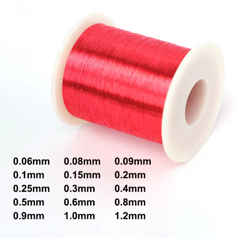 300g Red Polyurethane Enameled Copper Wire Varnished Diameter 0.06mm To 0.8 1.0 1.2mm QA-1/155 2UEW For Transformer Wire Jumper