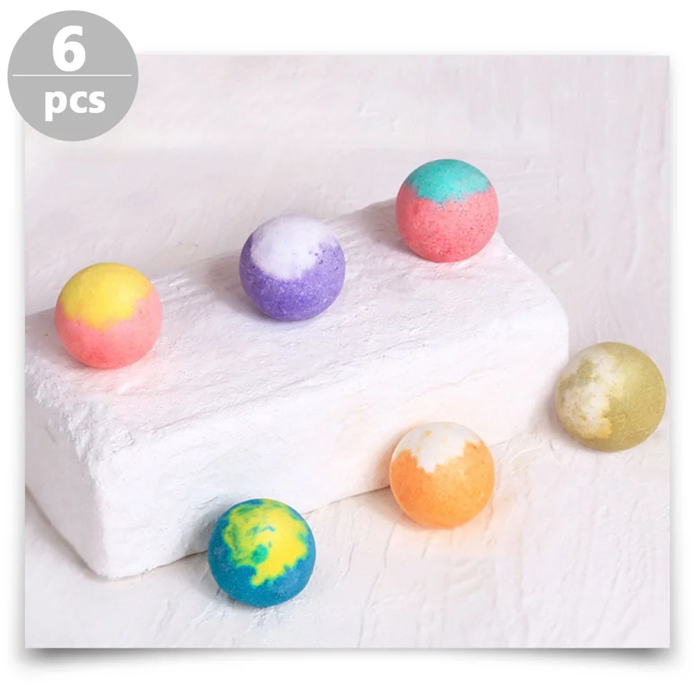 6 個のエッセンシャルボール海塩フットケア柔らかい肌のためのリラクゼーションスパフットケア入浴ボール