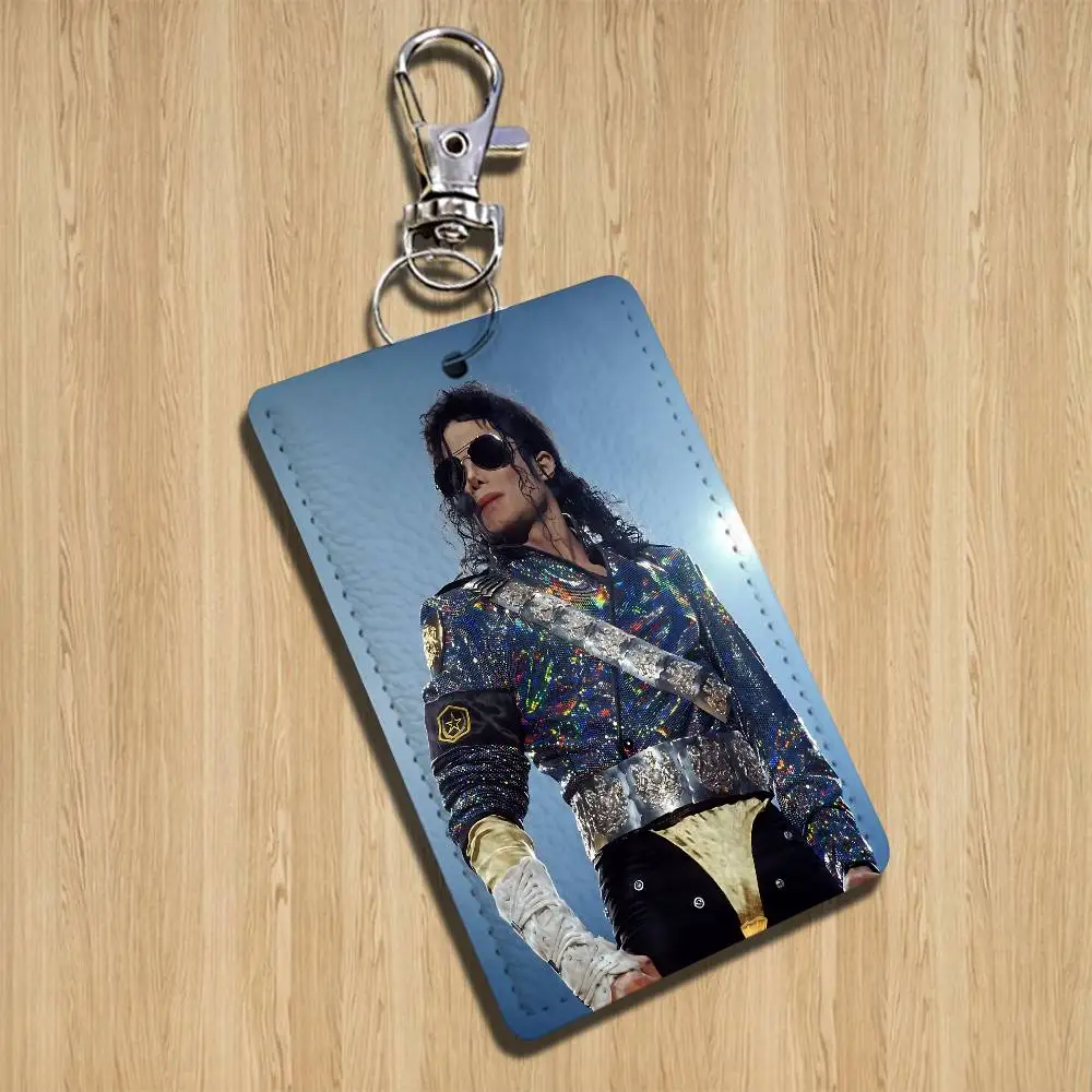 Dance King Michael Jackson MJ Card Holder With Keychain Executive Protection For Bank Credit Subway Bus Case view 3