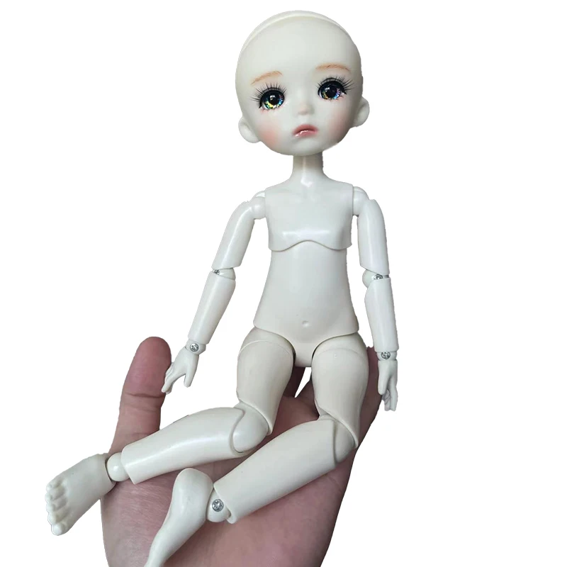 28cm White / Pink Skin 1/6 Bjd Doll Mechanical Joint Body Makeup Doll Head Kids Girls Doll Toy Gift