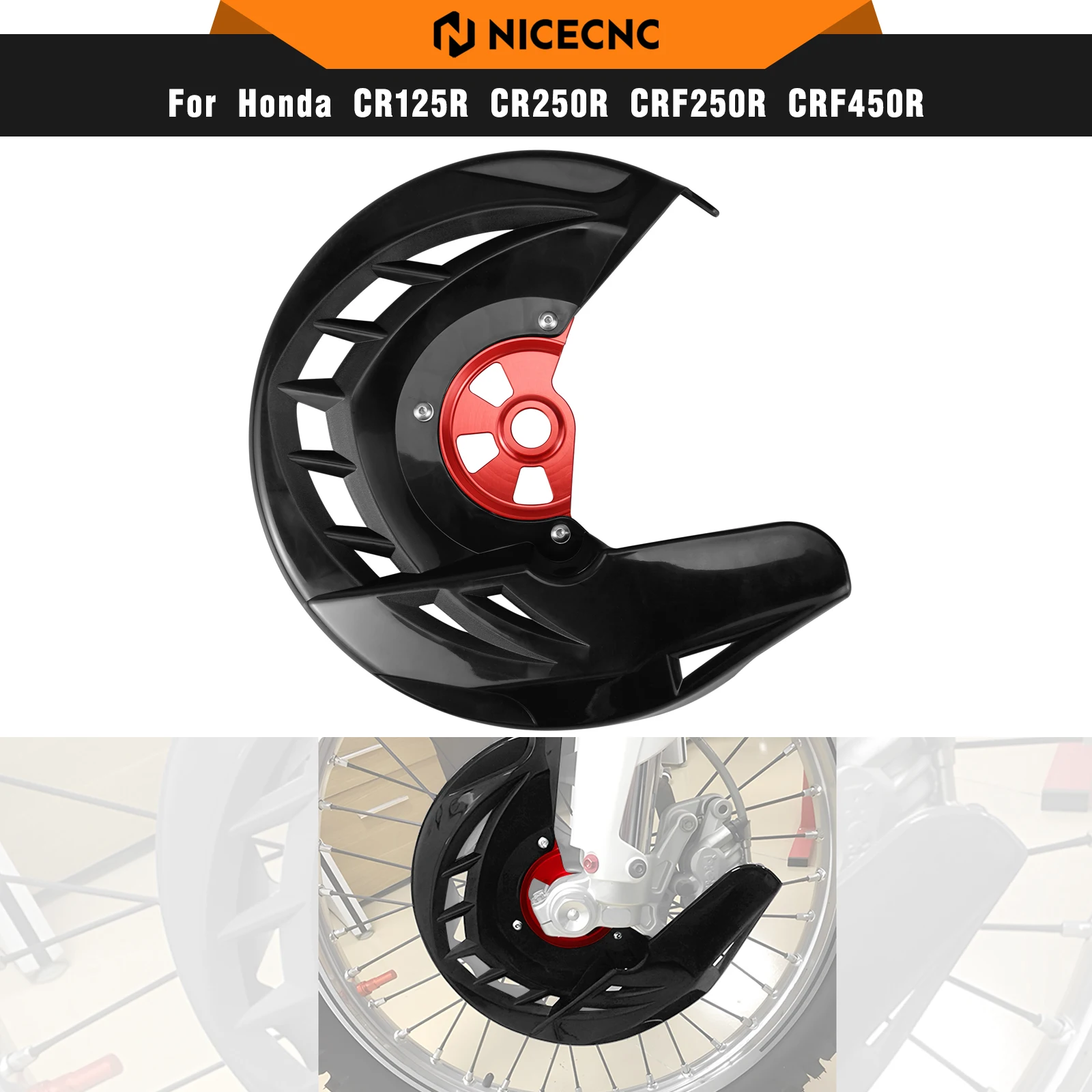 

NICECNC For Honda CRF250R CRF450R 2005-2023 Front Brake Disc Guard CR125R CR250R 2004-2007 CRF250RX CRF450RX 2019-2023 CRF450X