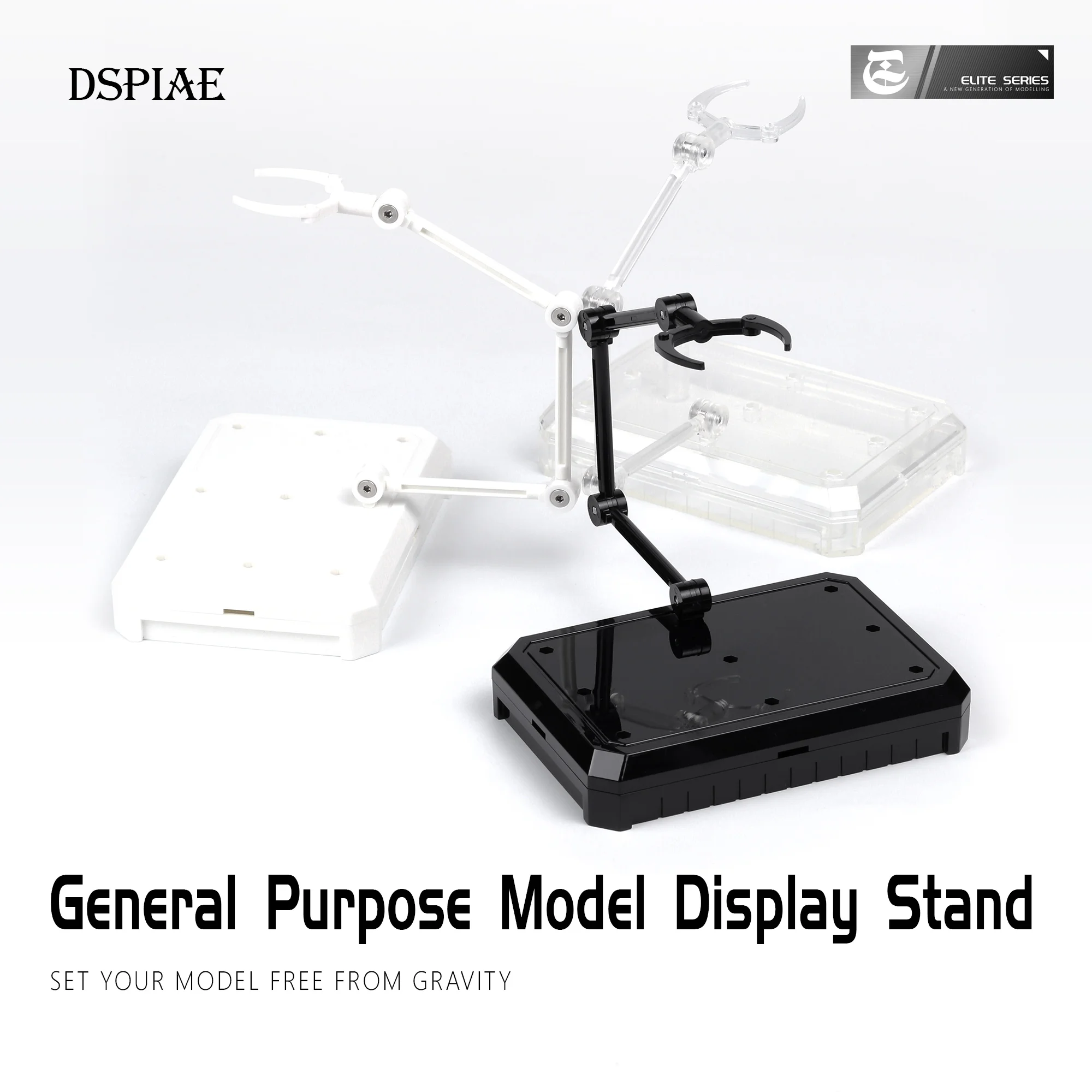 DAPIAE UMS-01 Universal Model Display Bracket DIY Hobby Tool ABS Plastic Assembly Bracket Invisible Black White CR