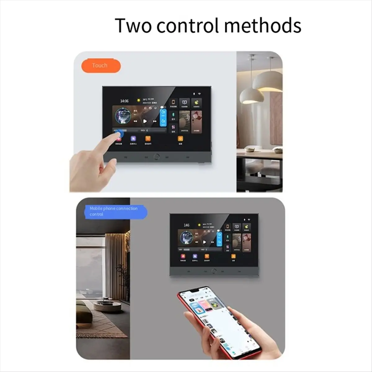 SWXF Tuya Smart Home Music System 7 Inch Android 11 Control Panel, in-Wall Amplifier Home Theater Mini Audio System