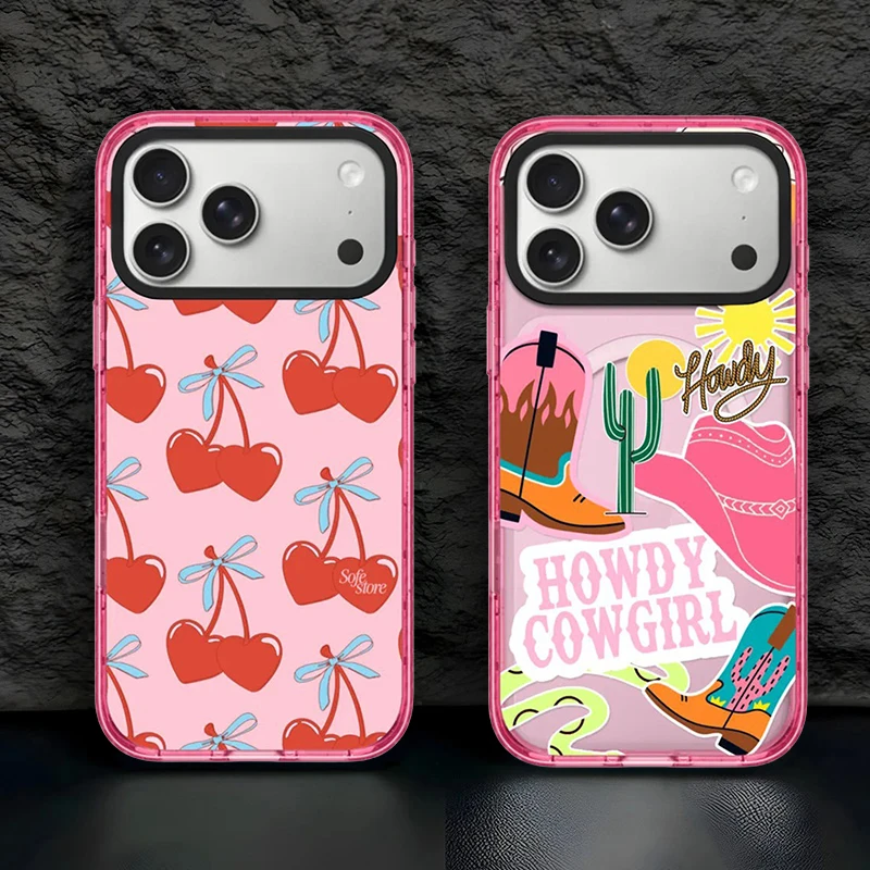 Howdy Impact Pink Magnetic Cover for IPhone 12 13 14 15 16 17 Pro Max Case for IPhone 17 Air