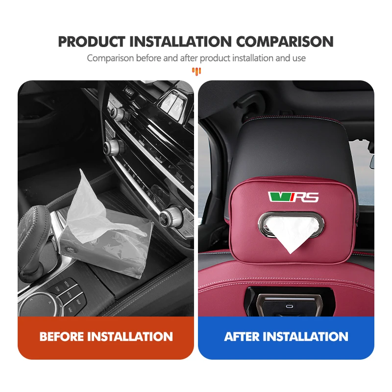 For Skoda Car Center Console Armrest Napkin Box Backseat Tissue Case Superb Derivative Karoq Kamiq MK3 Fabia Rapid Favorit view 3