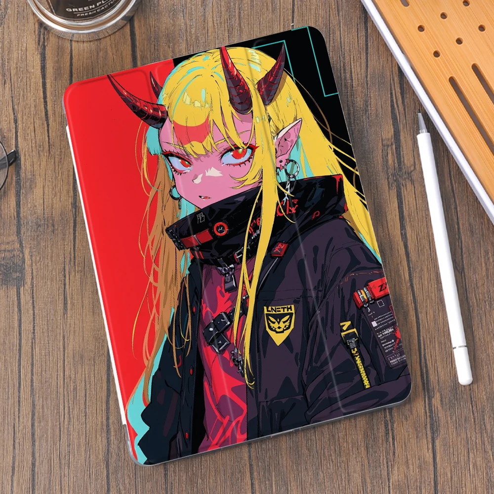 

Anime Girls for iPad Pro 13 Case 5th Generation 2024 Leather Cover Tablet Bracket with Pencil Holder 12.9 inch Pro 2022 Cases