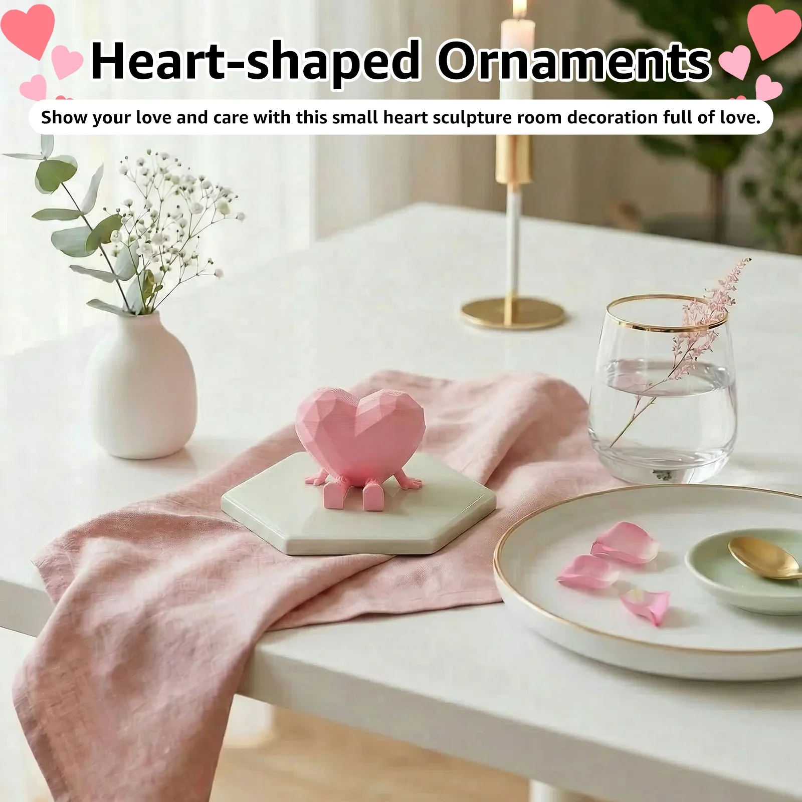 Mother's Day Heart Figurine Articulated Heart Creative Desk Decor Sentimental Present for Mom Grandma Her Heart Desk Decor