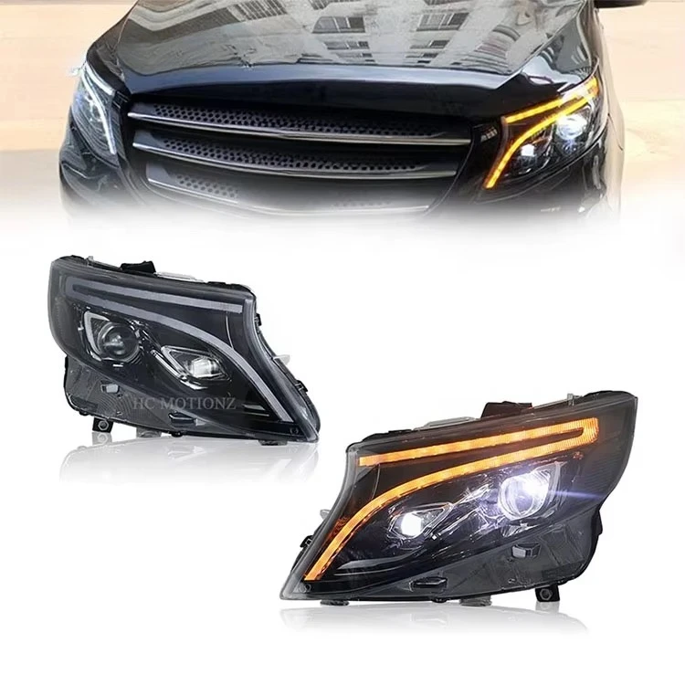 Factory LED Front Light EQV W447 Metris 2014-2020 Assembly DRL Start up Animation Headlights for  Vito