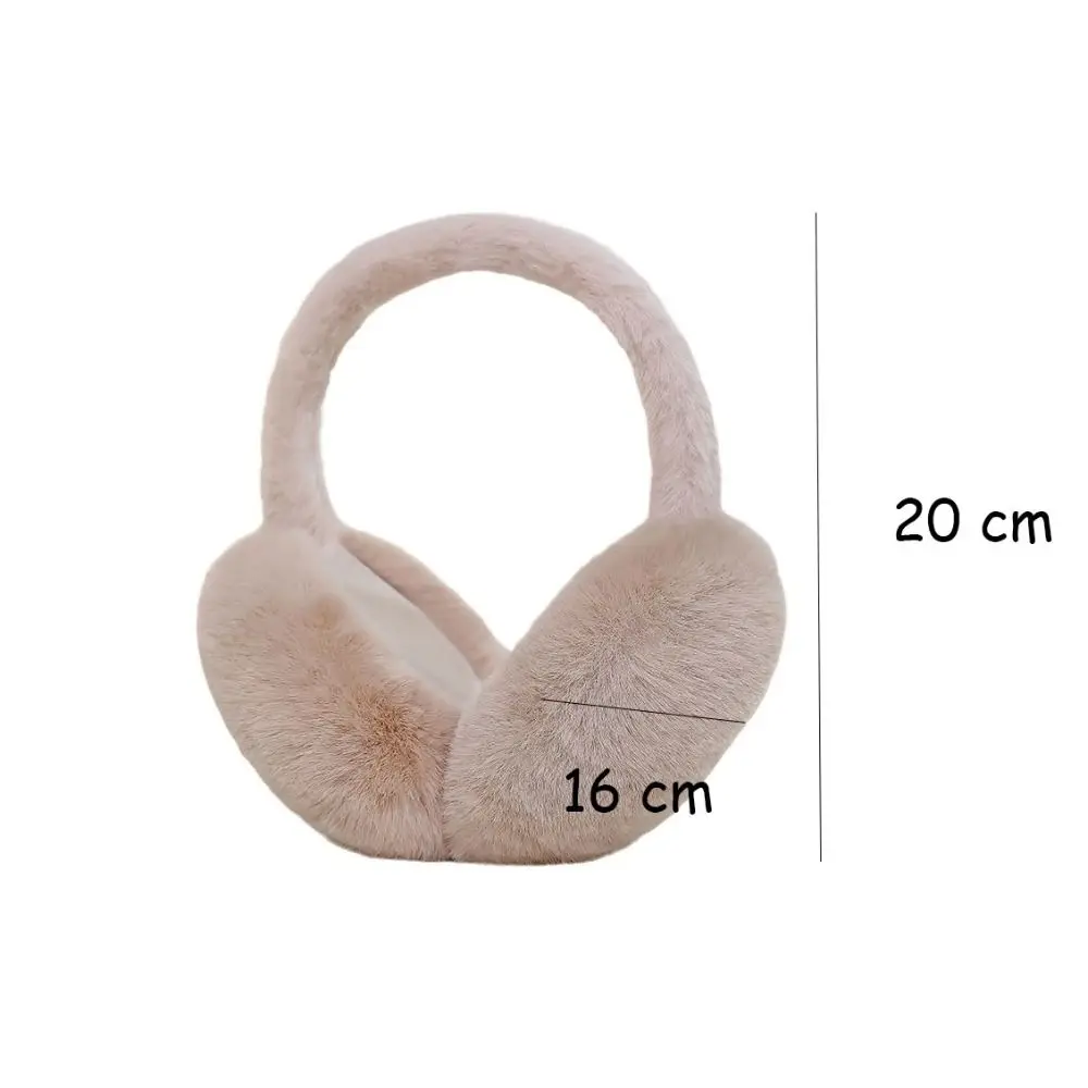 Cute Warm Plush Ear Warmer Solid Color Folding Winter Earmuffs Thickened Cold Protection Earflap Outdoor