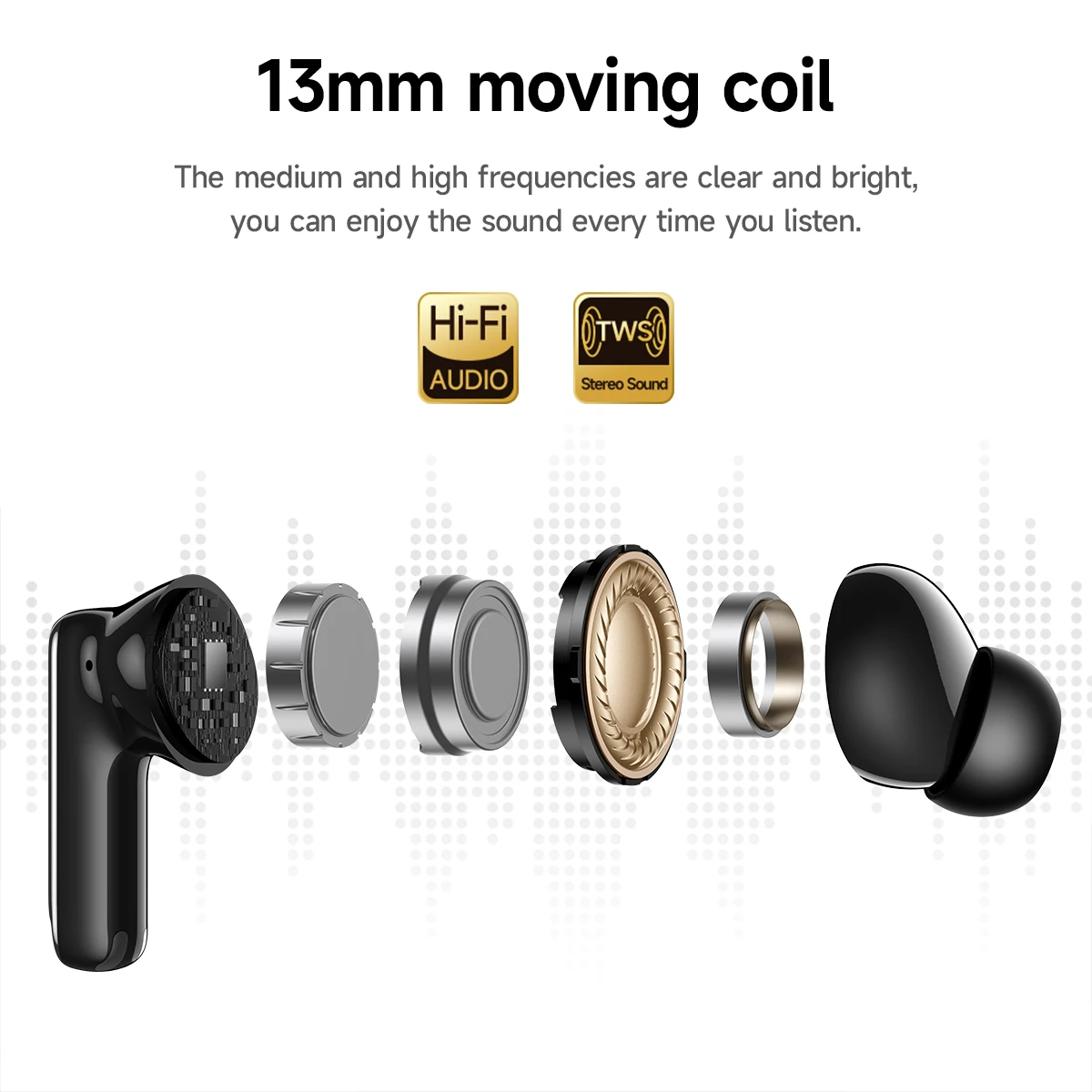 HOCO Wireless Bluetooth 6.0 Earphones with Remote Music Sports Mic Earbuds Longtime Standby HiFi Audio Stereo AAC SBC Headsets - Image 4