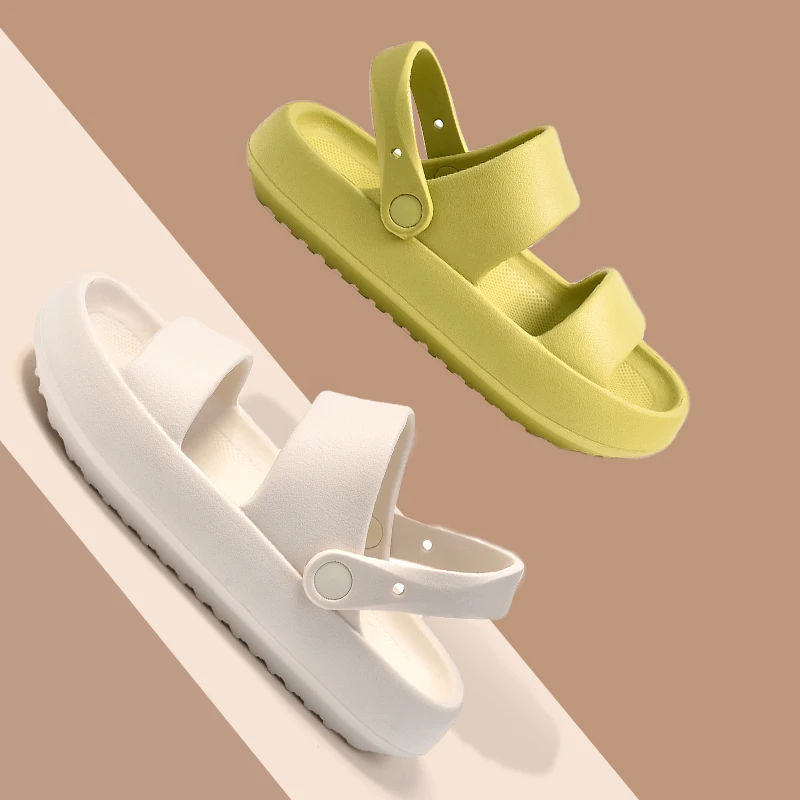 Summer Women Thick Platform Slippers Beach Eva Flip Flops Soft Sole Slide Sandals Leisure Men Ladies Indoor Bath Anti-slip Shoes