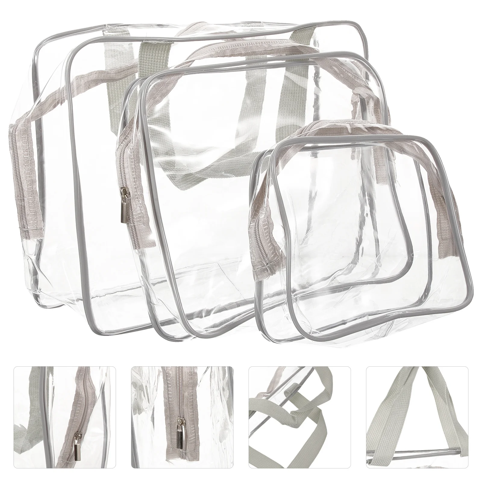 

3Pcs Transparent Makeup Bags Toiletry Travel Bags Clear Packing Cubes for Airlines Travel Essentials Packing Cubes Set