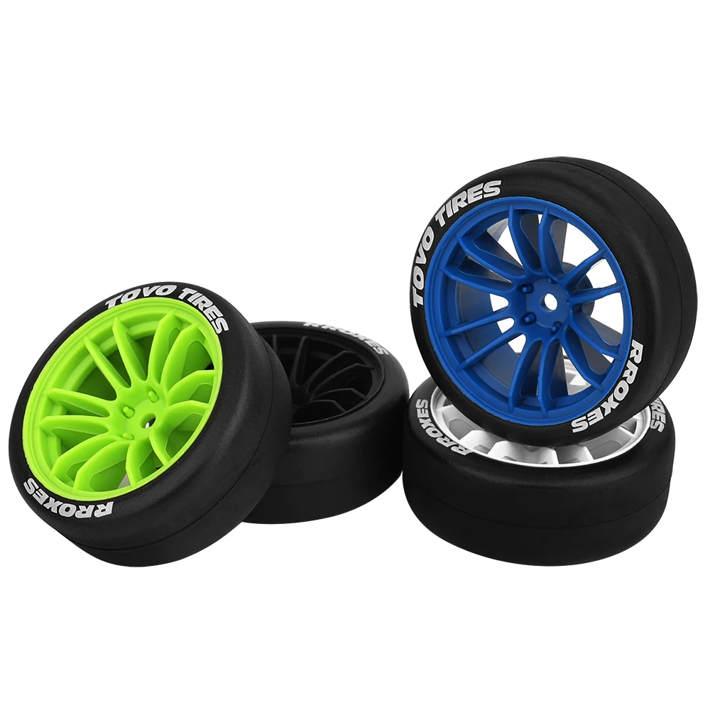 4pcs 1/10 65mm Hard Drift Tire Tyre Wheel for Tamiya TT01 TT02 XV01 PTG-2 Kyosho HPI HSP RC Drift Car On Road Touring Racing Car