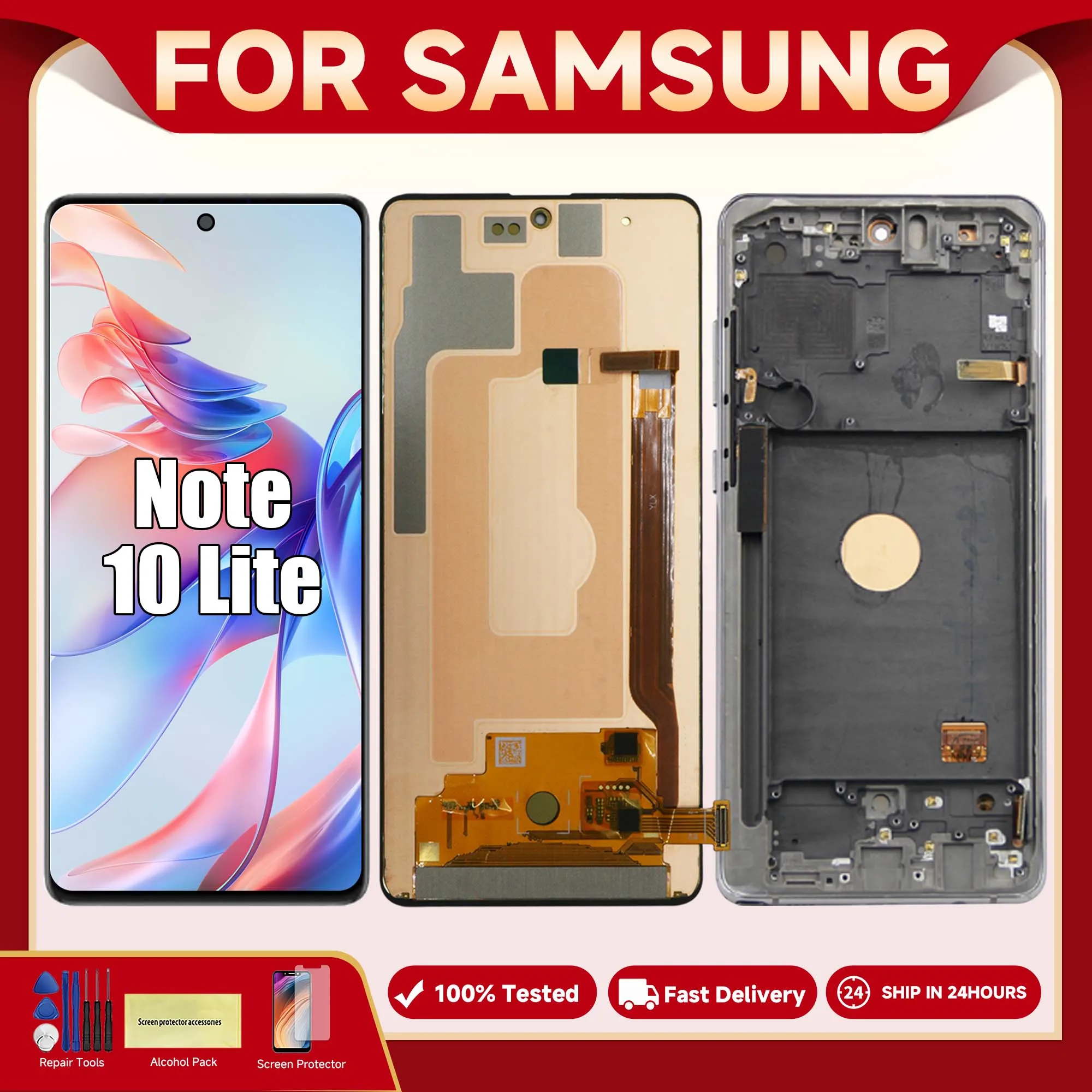 Note 10 Lite For Samsung 6.7\'\'For AMOLED Note10 Lite N770F N770F/DS LCD Display Touch Screen Digitizer Assembly Replacement