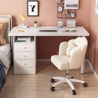 Compact Computer Desk with Drawers for Home Office Study Bedroom Girls Makeup Student Table