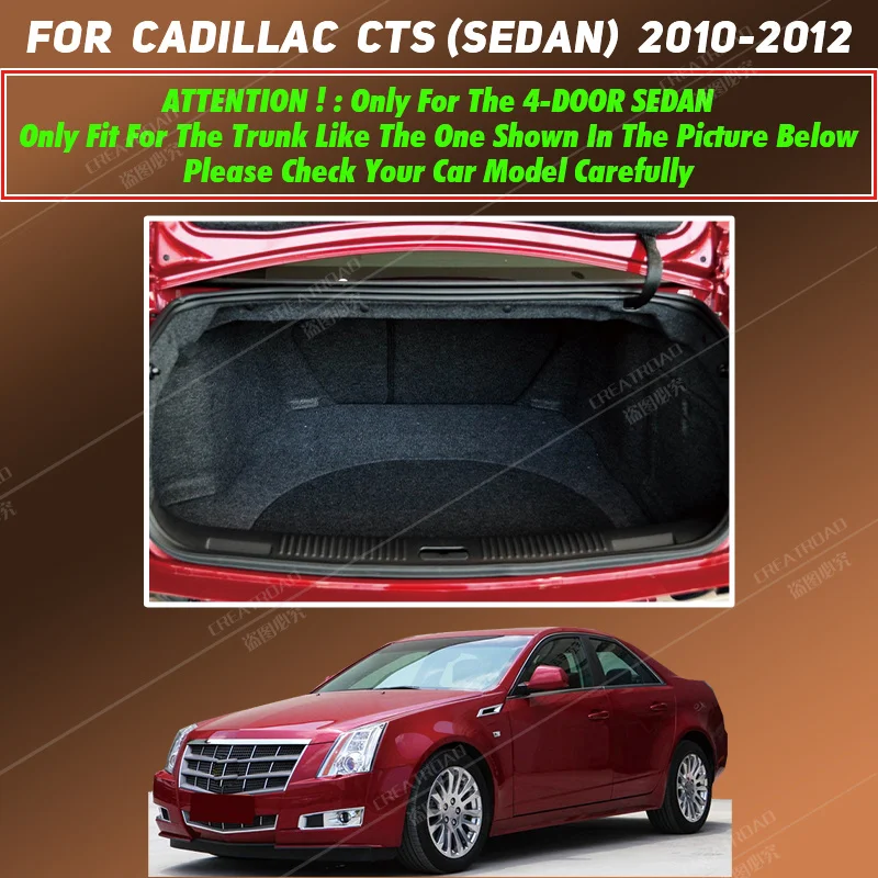 Appdee tapete tronco do carro para cadillac cts sedan (quatro portas) 2010 2011 2012 forro de carga tapete acessórios interiores capa