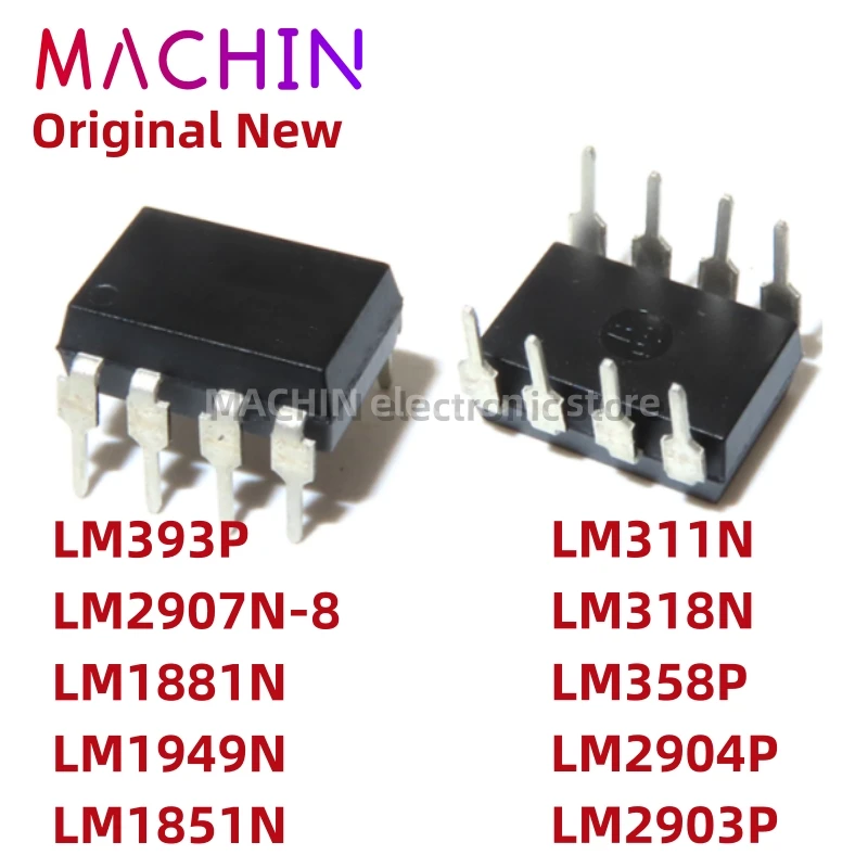 1pcs LM393P LM2907N-8 LM1881N LM1949N LM1851N LM311N DIP8 LM318N LM358P LM2904P LM2903P DIP-8 Nuevo IC Original