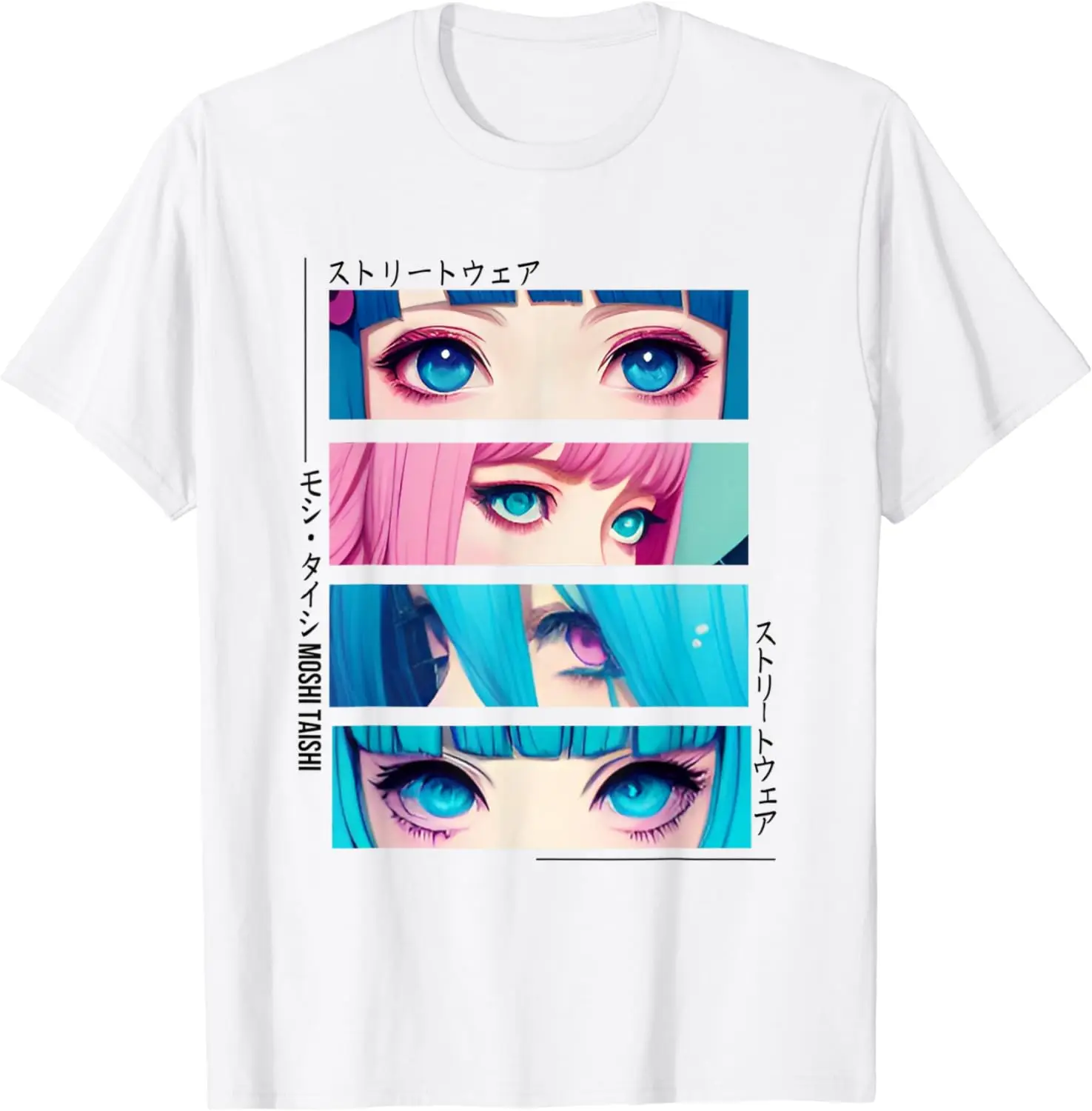 Anime Girl Eyes Japanese Aesthetic Kawaii Pastel Otaku T-Shirt