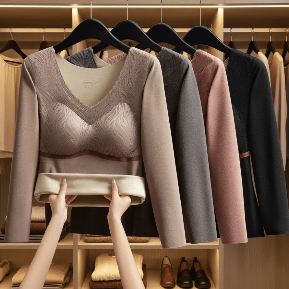 

Large Size Women Thermal Clothes U Round Neck Thermal Underwear Heat Storage Seamless Vest Thermo Lingerie Autumn/Winter Lady