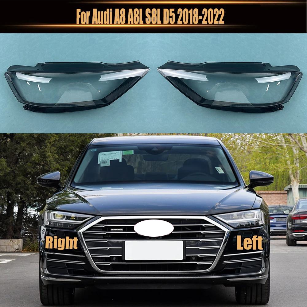 

For Audi A8 A8L S8L D5 2018-2022 Transparent Headlight Cover Lens Headlamp Shell Replace Original Lampshade Plexiglass