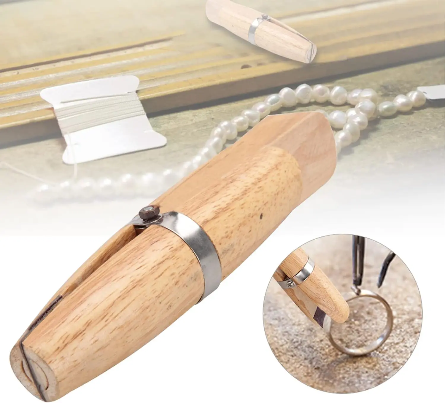 Wooden Ring Clamp Wedge Jewelers Hand Tool Jewelry Making Benchwork Professional Wood Wire Clamp Tool