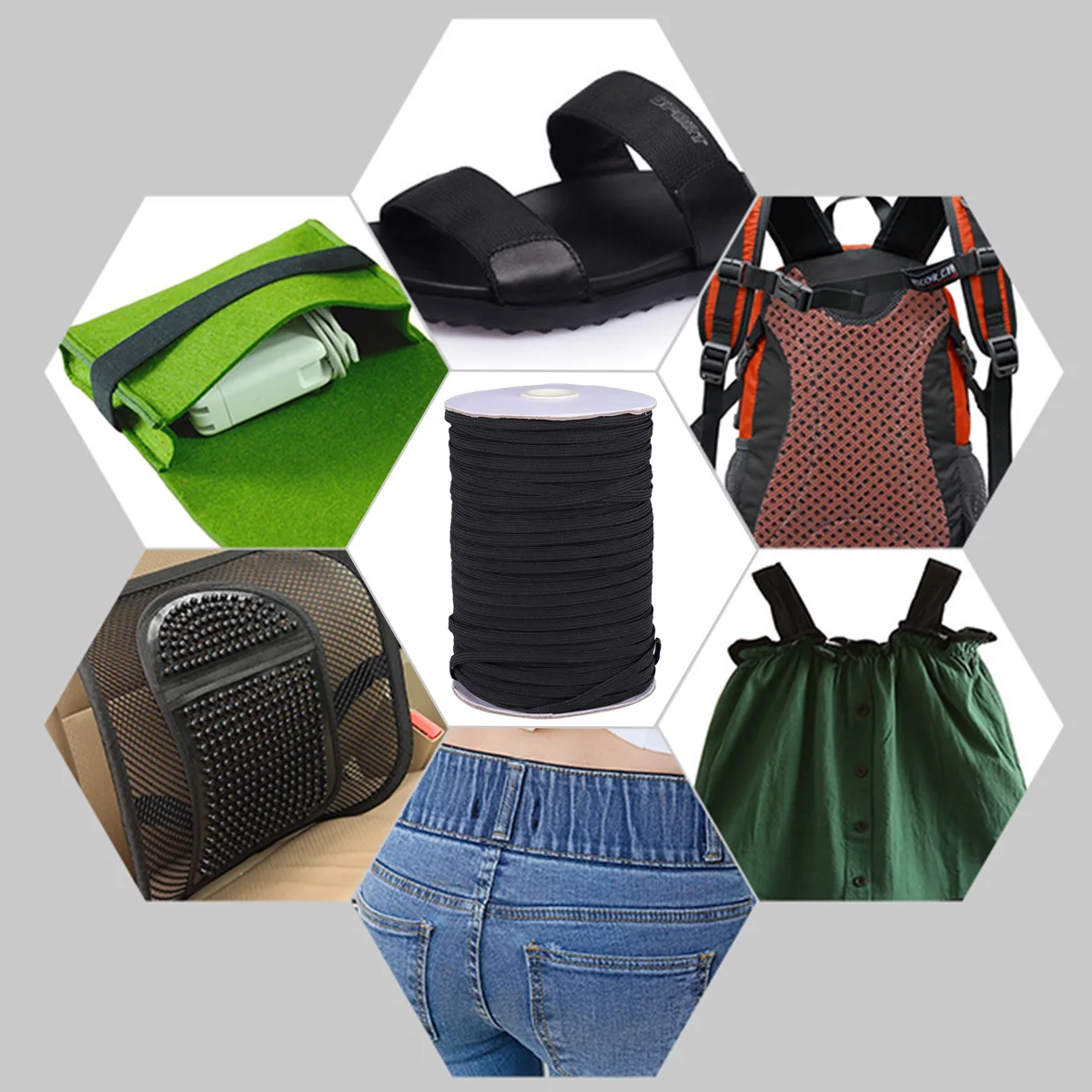 

1-рулонная эластичная лента для одежды, эластичный пояс-дружная плоская лента для шитья одежды, костюма, упаковка для домашнего декора своими руками