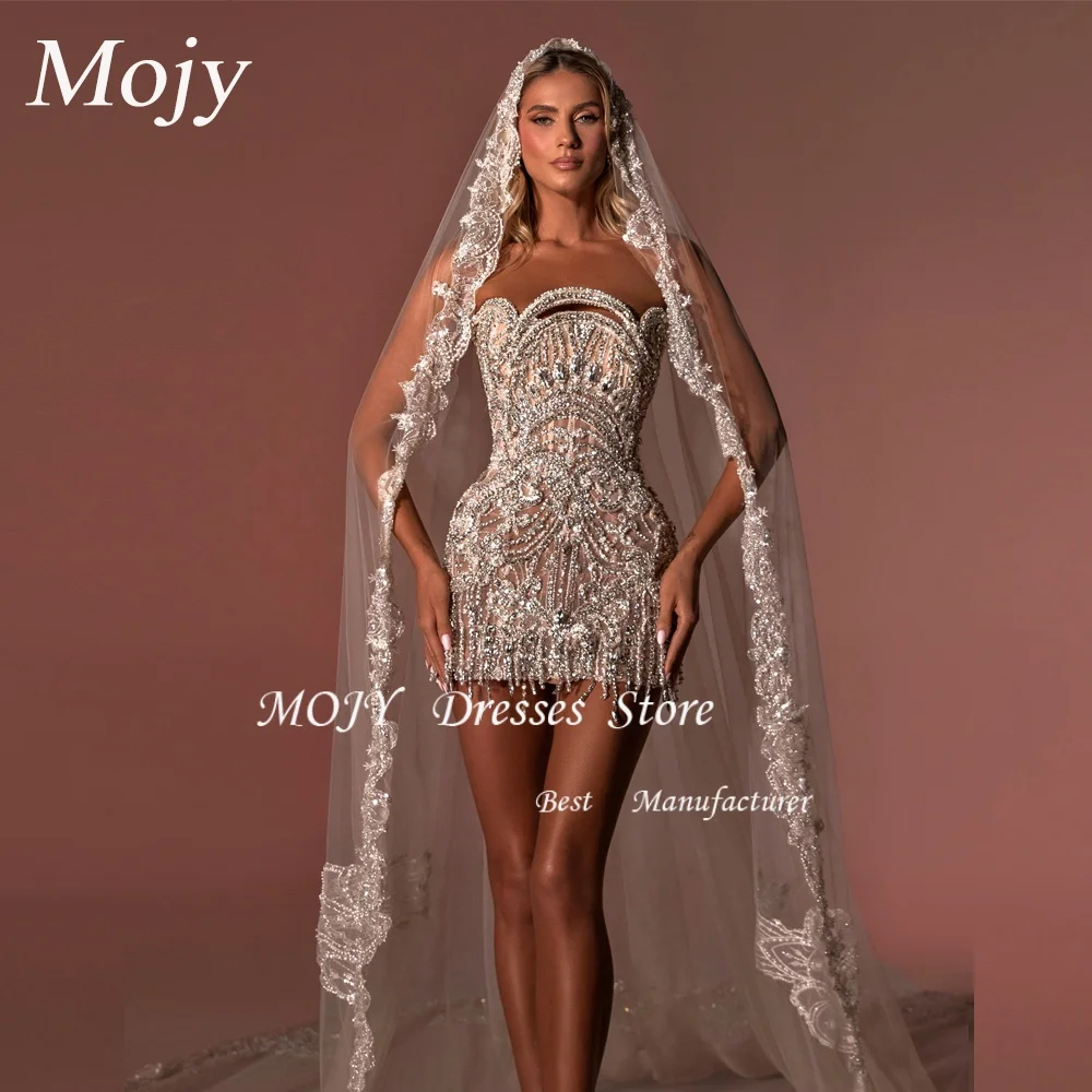 

Mojy Beading Evening Dress Sparkly Party Prom Gown Stylish Customized Special Occasions Sexy Club Strapless Cocktail Dress