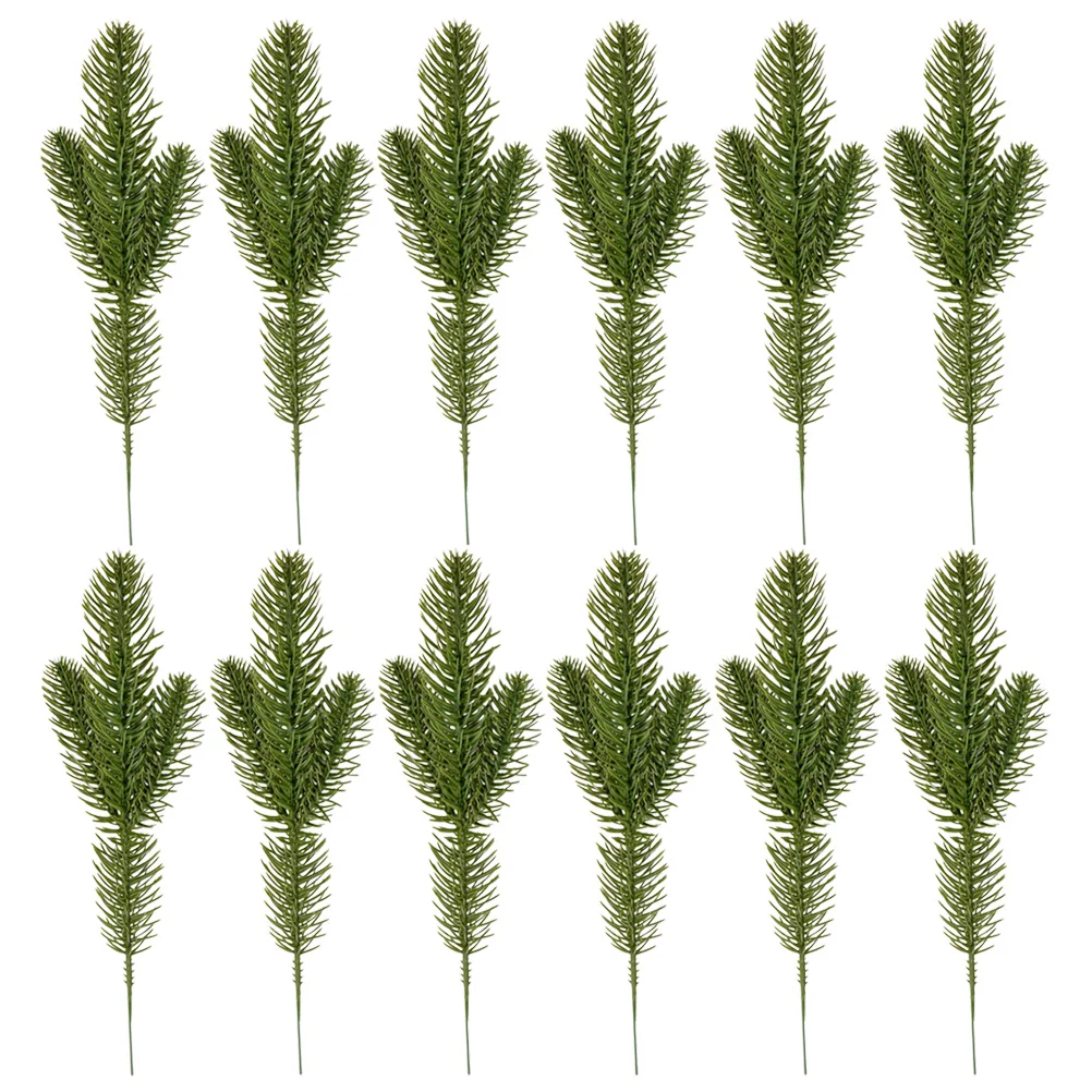 

15Pcs Artificial Pine Stems Lifelike Fake Plants for Home Decor Xmas Wreath Making Craft Supplies Artificial Pine Stems