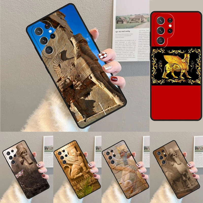 Cover For Samsung Galaxy S24 Ultra S21 S22 S8 S9 S10E Note 10 20 Plus FE S23 Lamassu Assyrian Winged Bull Capa Phone case Coque