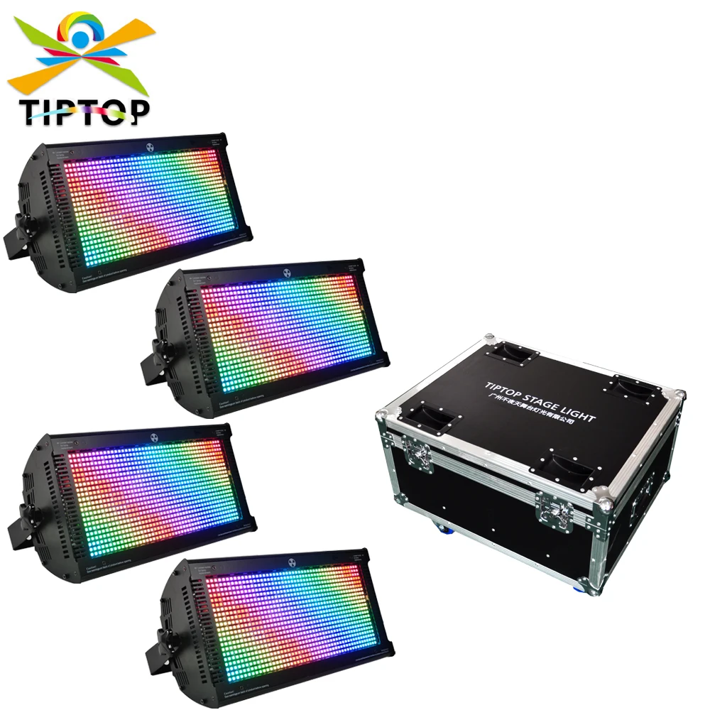 4IN1 Flight Case Packing 1000W Led Strobe Light DMX 112 Zone Pixel High Brightness LCD Display DMX Disco Dancing Flash Light