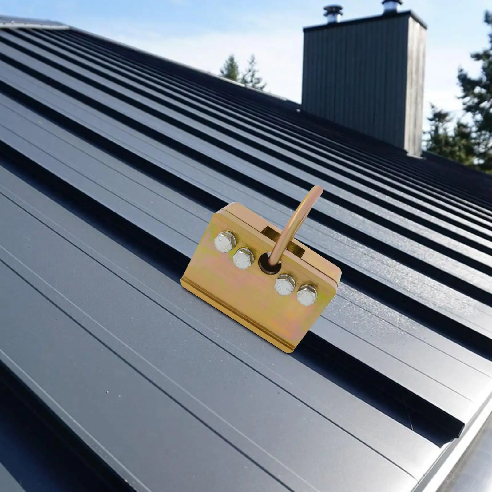 

5000 lb Steel Roof Anchor Clamp, Bronze Tone for Durable and Stable Installation on Roofs