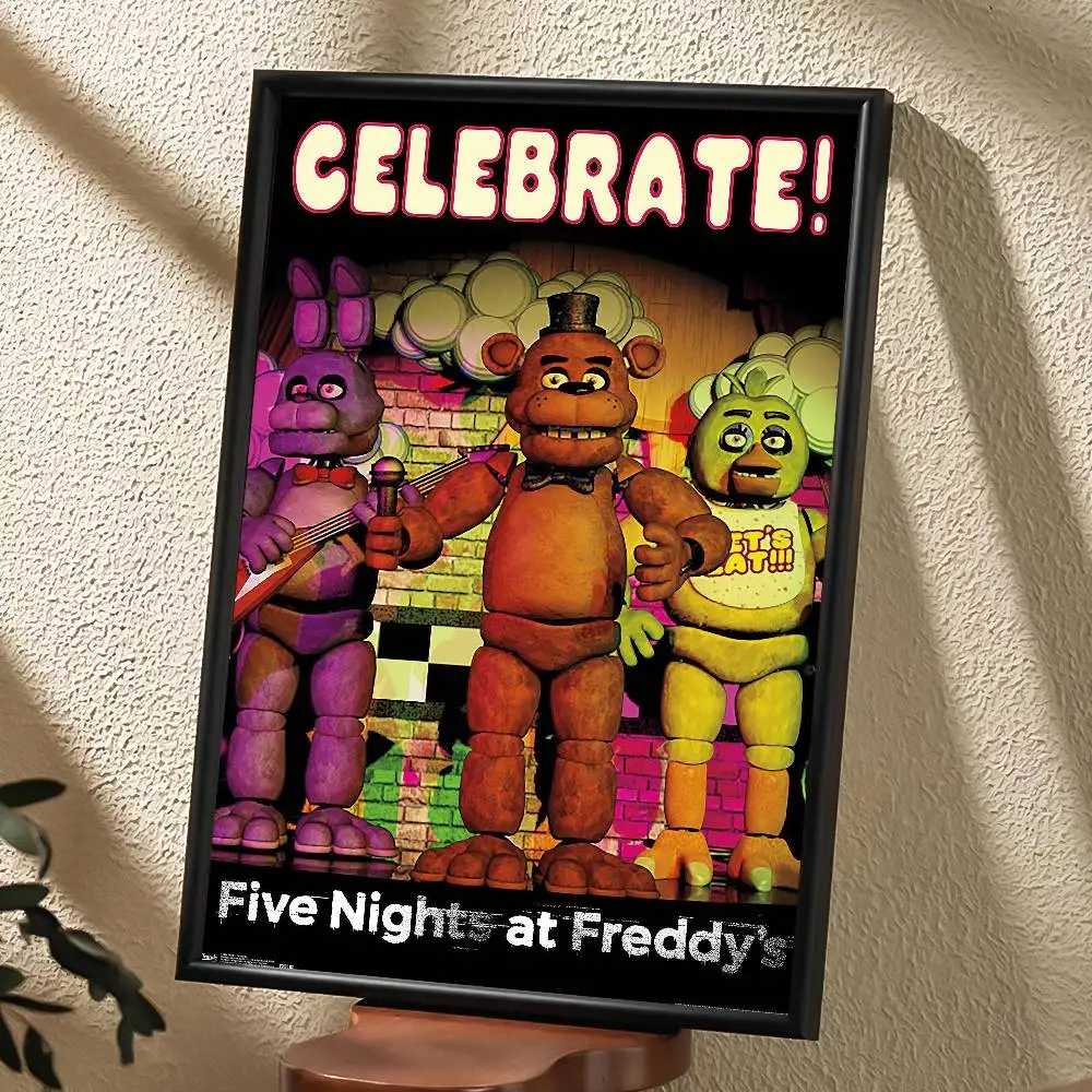 ملصق لعبة Fnaf F-Five-nights-At-F-Freddys عالي الدقة جدار لاصق مقاوم للماء لغرفة المعيشة المنزلية وغرفة النوم والديكور الجمالي