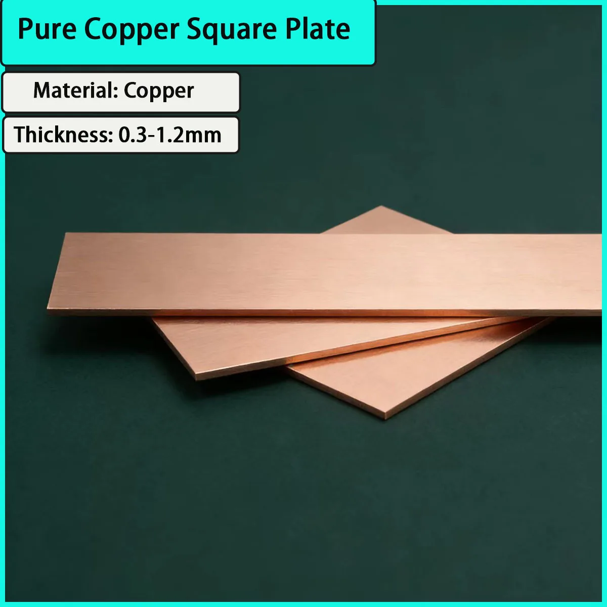 0.3-1.2mm Thick Pure Copper Square Plate Is Used for Industrial Manufacturing, Electronic Heat Dissipation, Etc