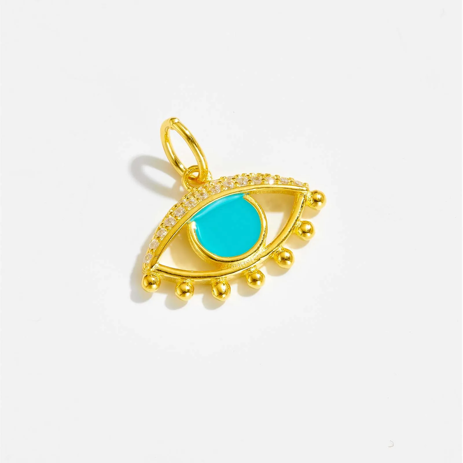 VEWANT 925 Sterling Silver Square Enamel Lucky Eye Marqulse Pendant Charm For Long Chain Necklace Choker Spare Parts