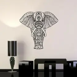 Mandala Yoga Ornament Indian Buddha God Elephant Wall Stickers Vinyl Home Decor Living Room Bedroom Decals Removable Mural 3A23