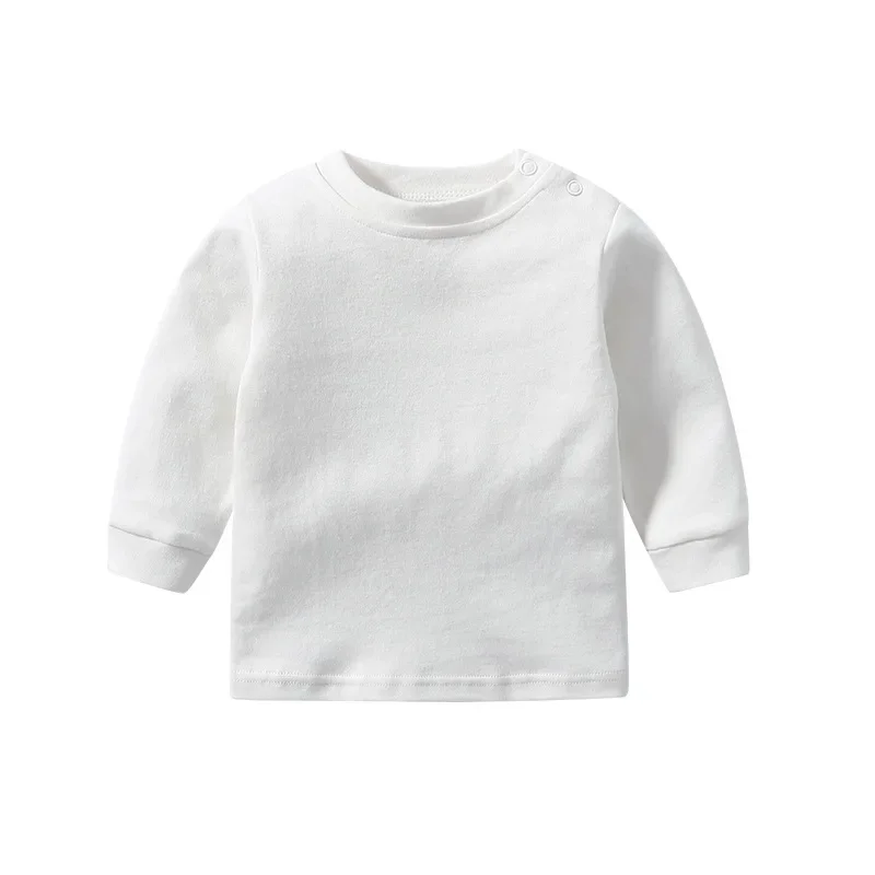 Four Seasons New Baby Long Sleeve T Shirts Infant Boy Cotton Bottoming Shirts Solid Toddler Girls/Boys Soft T Shirts Kids Tee